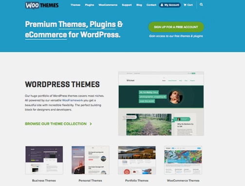 Woo Themes site, example of WordPress site