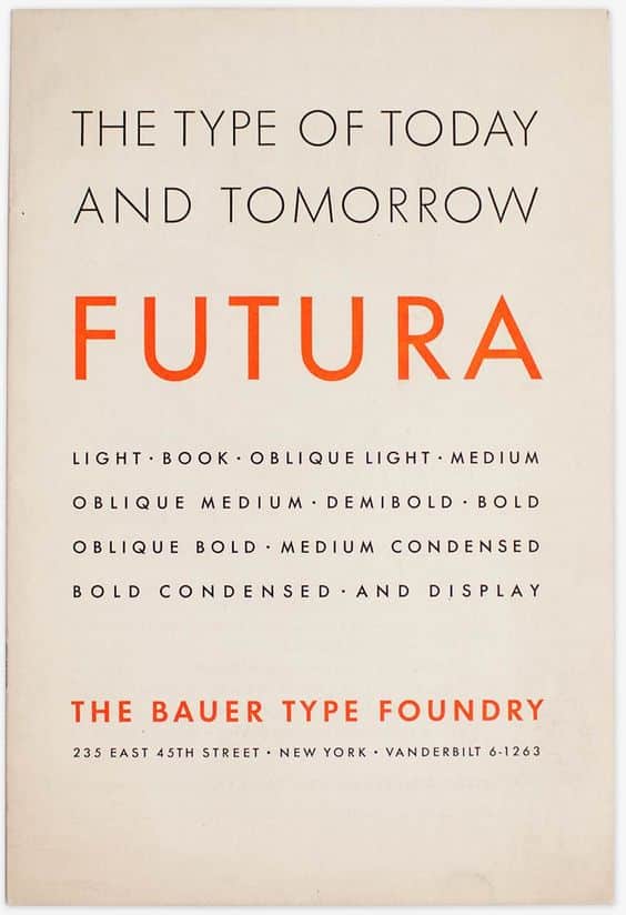 Futura the type of today and tomorrow