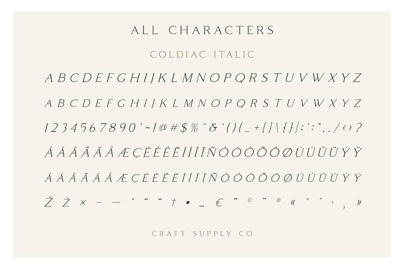 Free Font Friday Coldiac italic