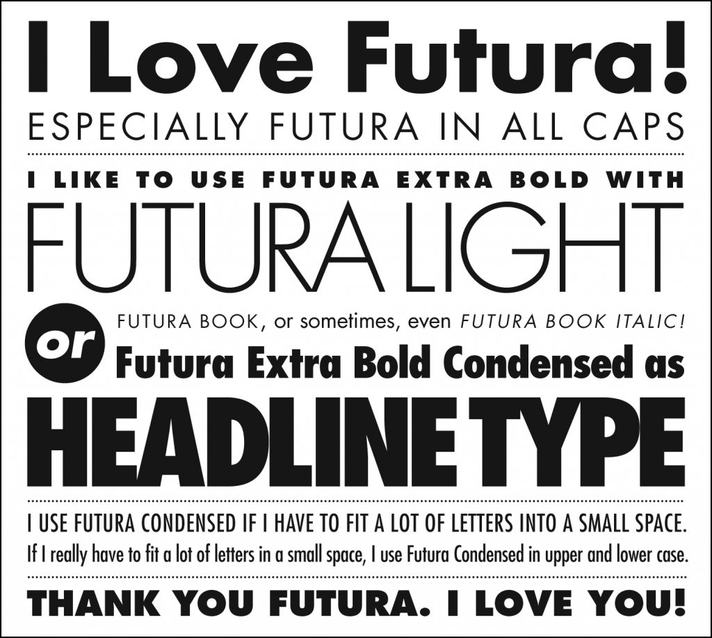 Futura Font Sample