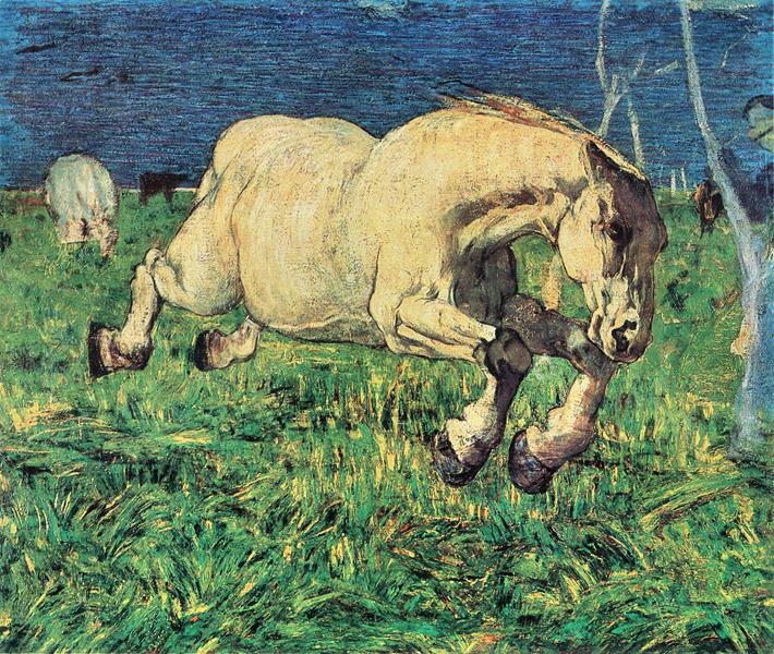 Galloping horse by Giovanni Segantini