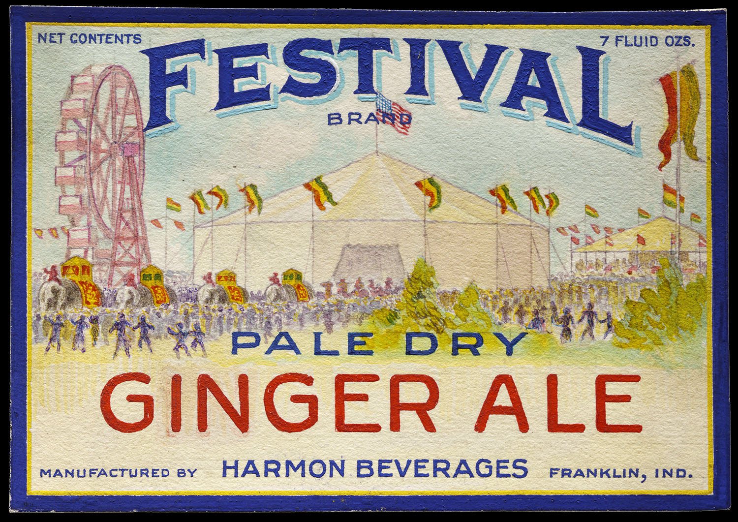 Hand=painted label sketch, Lehmann Printing, circa 1930.