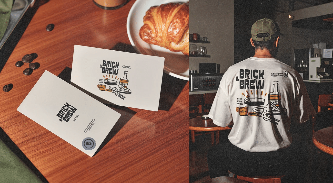 Example of hand-drawn illustrative branding work