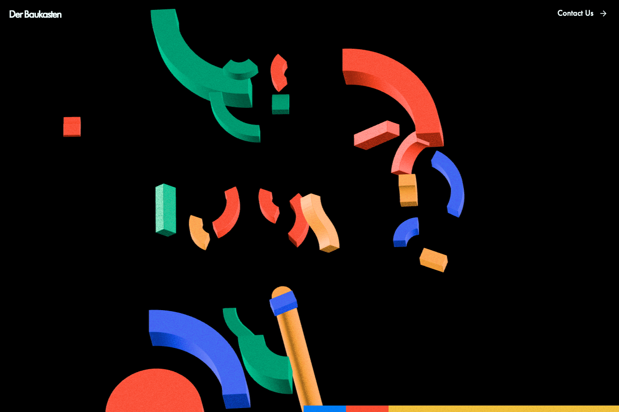 photo of 3d rendered pieces that float together on interaction
