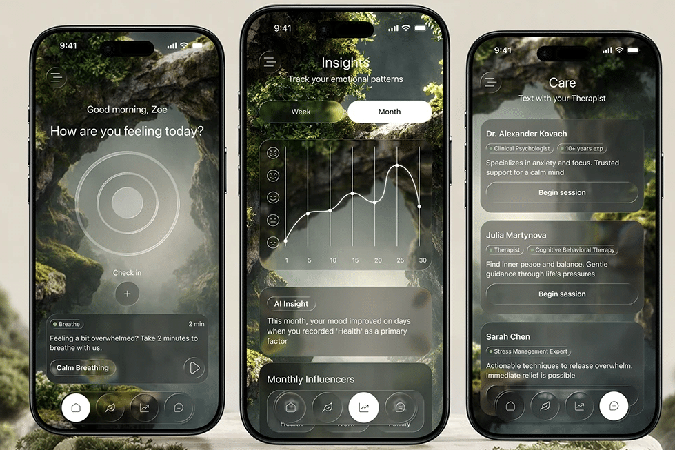 example of glass morphism in user interface