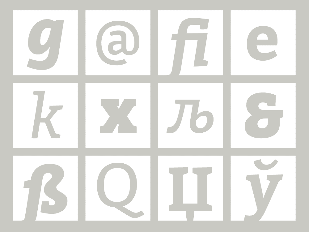 Bitter Font Glyphs