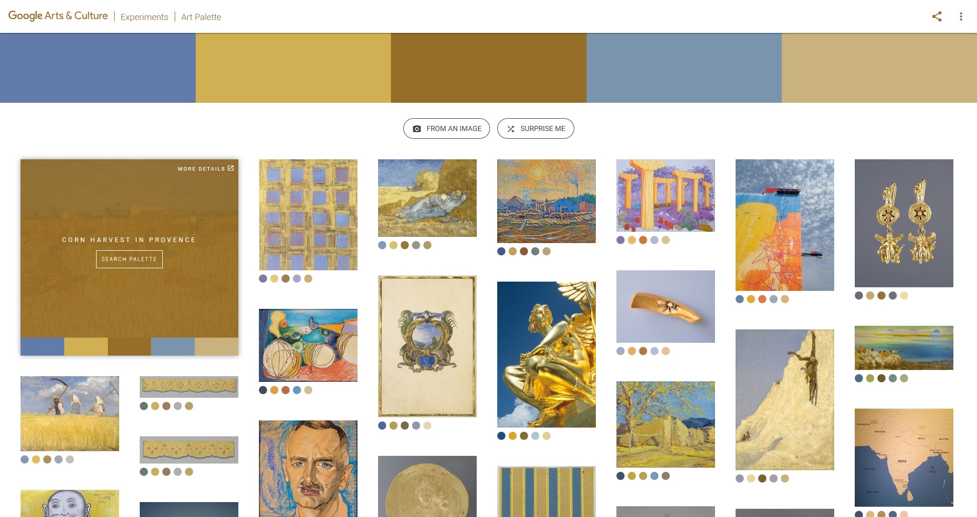 Google Art Palette Colors Tool