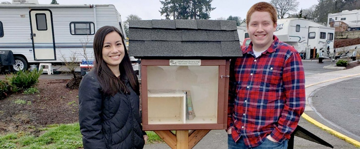 Kimberly O’Hanlon and Justin Waid Little Free Library Project St Helens