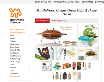 ecommerce site kir devries screenshot