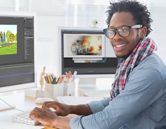 Multimedia Designer Multimedia Designer at work