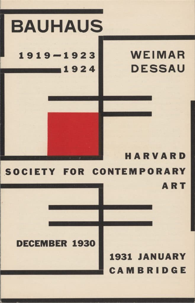 Catalogue of the 1930 Bauhaus exhibition, Harvard Society for Contemporary Art, Harvard University Archives, HUD 3298