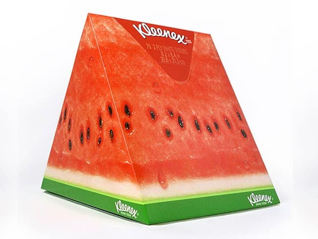Kleenex fruit wedge packaging illustration for Kimberly-Clark