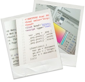 Polaroid image of web designing