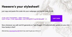 type nugget style sheet